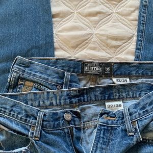 2 pair Ariat boot cut jeans